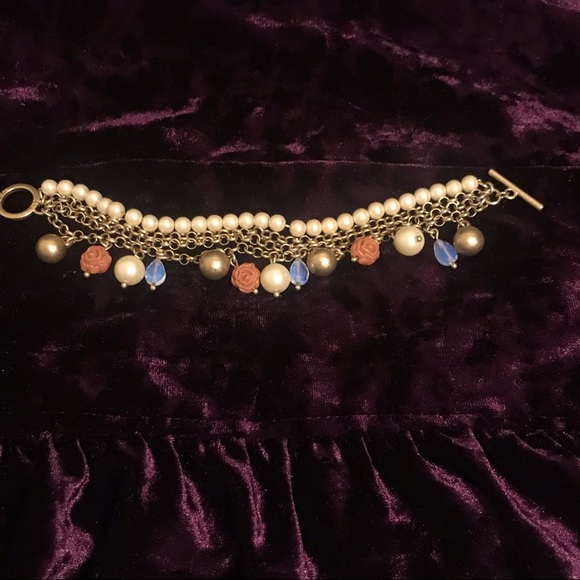 Lia Sophia Rose & Pearl Gold Bracelet - Picture 7 of 7